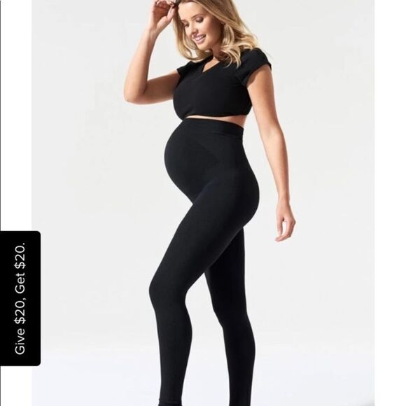 EXCELLENT CONDITION BLACK BLANQI EVERYDAY MATERNITY LEGGINGS SIZE SMALL - Picture 4 of 8